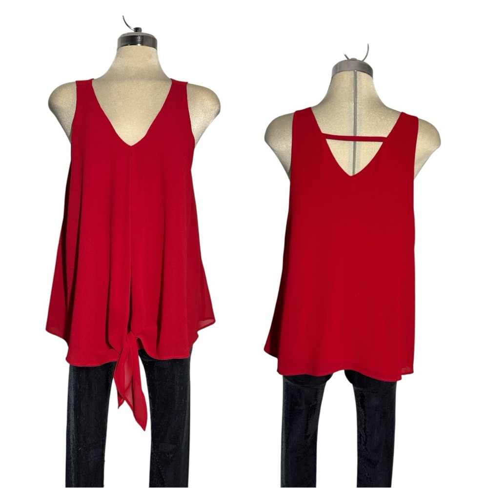 Elegant Chic Scarlet Sleeveless Tank Top Size S